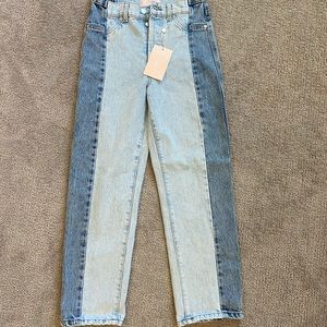 Revice denim color block jeans.